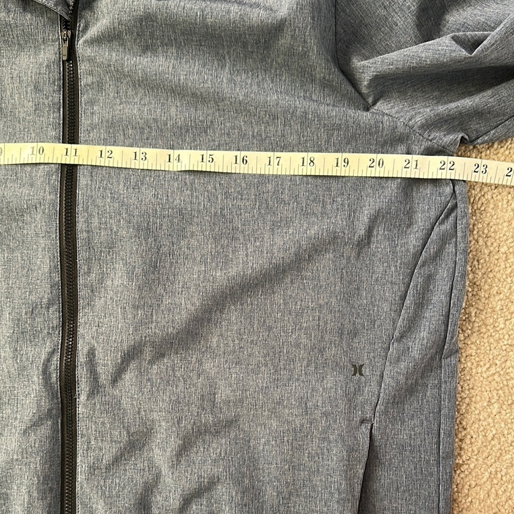 Hurley Protect Stretch 2.0 Coach Windbreaker Hooded Jacket Heather Blue Men’s L - Picture 8 of 10